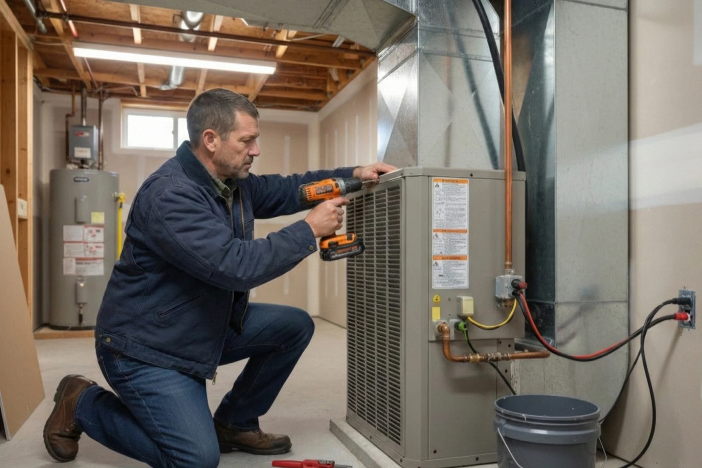 Professional Air Dynamics of Tulsa technician evaluating ductwork for efficiency in Tulsa, OK.